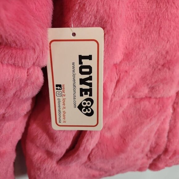 Love83 Faux Fur Jacket in Pink - Size Large - Picture 6 of 8